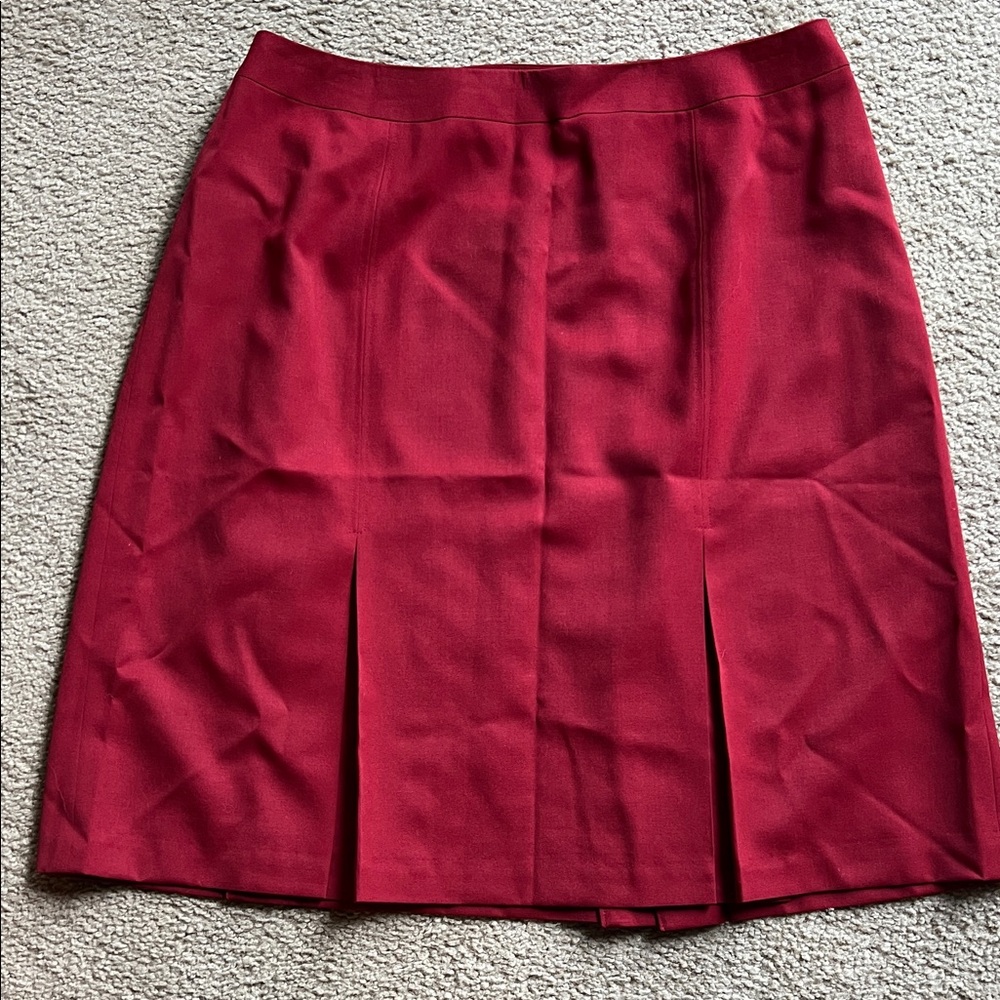 Vintage Talbots Rich Red Holiday Valentine Special Occasion Pleated Wool Skirt
